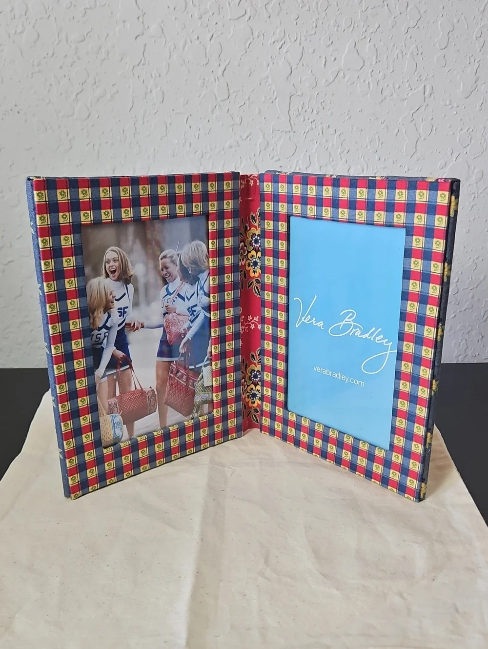 Vera Bradley Red Plaid Double Picture Frame